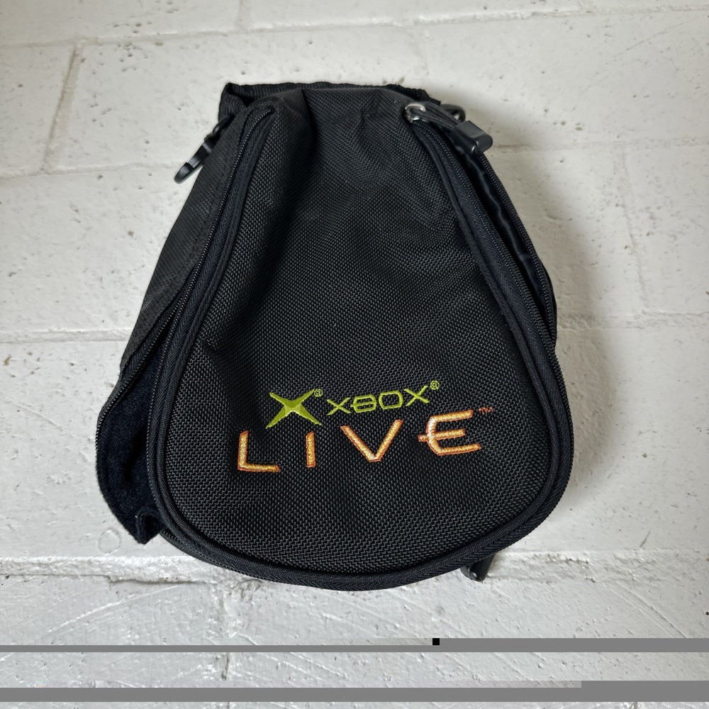 Original Microsoft Xbox Live Black Zipper Game & Accessory Carry Case Bag